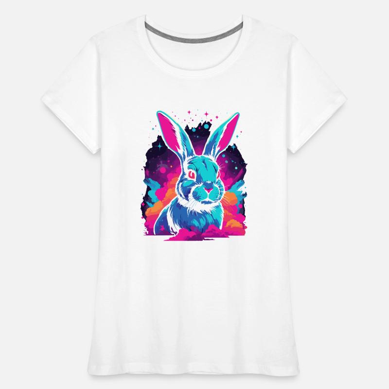 Nébuleuse de l’espace Galaxy Rabbit Lovers Vaporwave T-shirt bio Premium Femme
