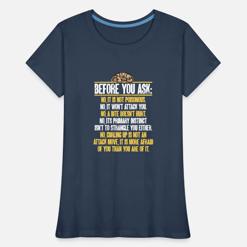 Ball Python Schlange Königspython Frauen Premium Bio T-Shirt