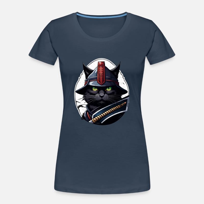 Ninja Katze - Samurai Kätzchen Frauen Premium Bio T-Shirt