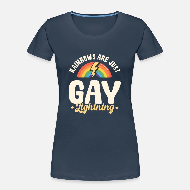 Regenbogen Sind Nur Schwule Blitze Frauen Premium Bio T-Shirt