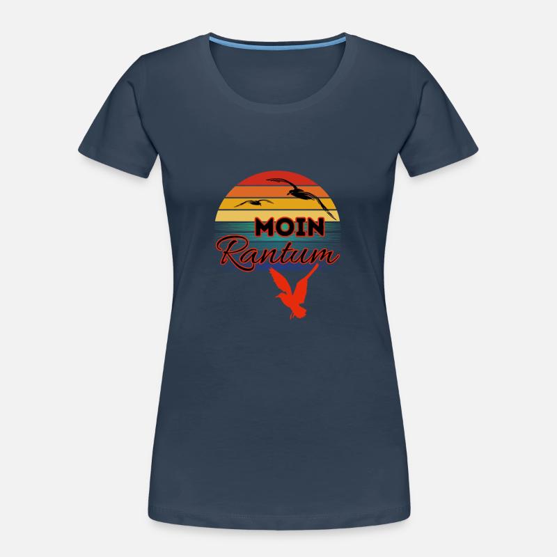 Moin Rantum mit Möwe im Retro Style-Sylt-Rantum Frauen Premium Bio T-Shirt