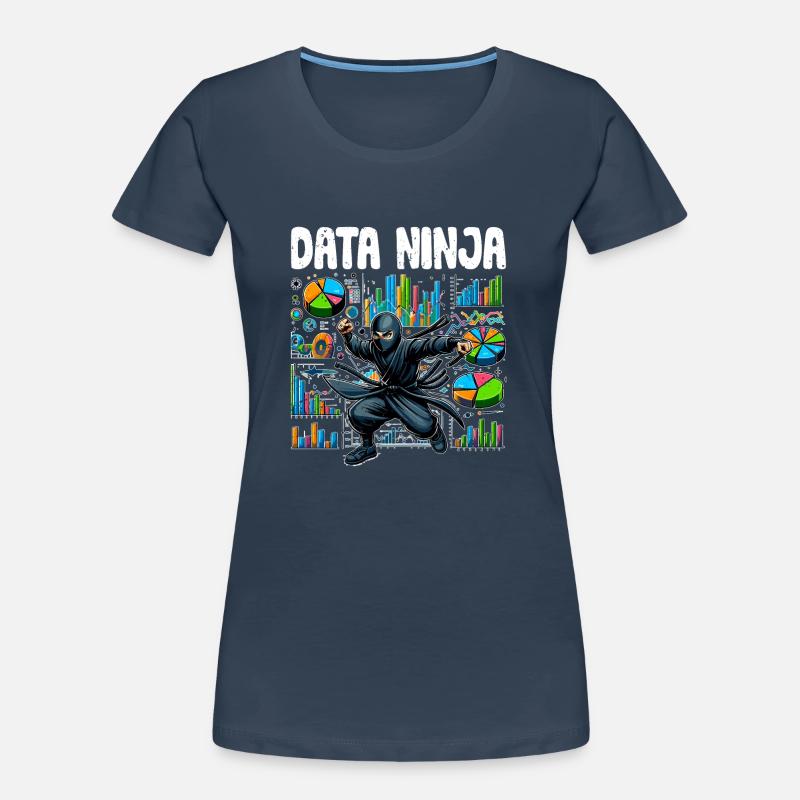 Data Ninja Funny Data Science Deep Learning pour T-shirt bio Premium Femme