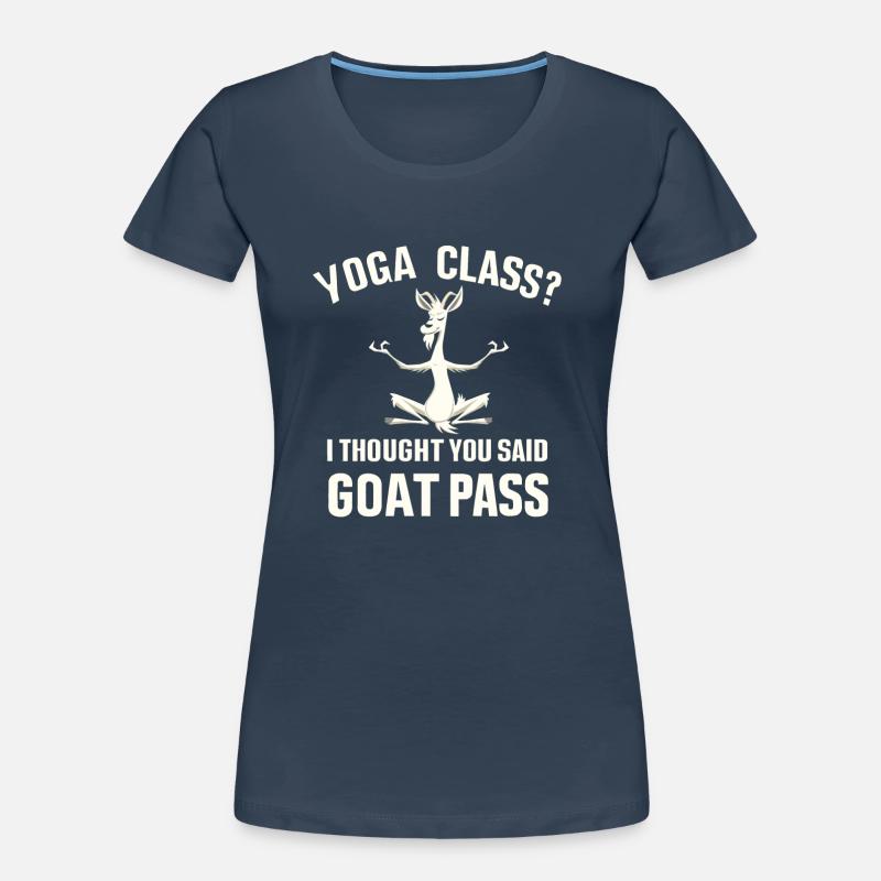 Yoga-Kurs oder Ziegenpass Frauen Premium Bio T-Shirt