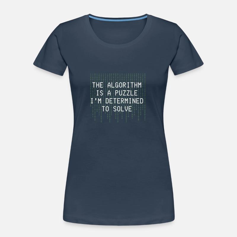 Algorithme Puzzle Résoudre Code Binaire T-shirt bio Premium Femme