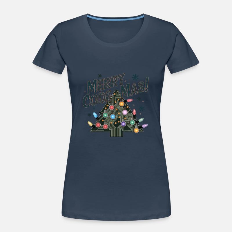 Noël Joyeux Code Mas Fêtes de fin d’année T-shirt bio Premium Femme