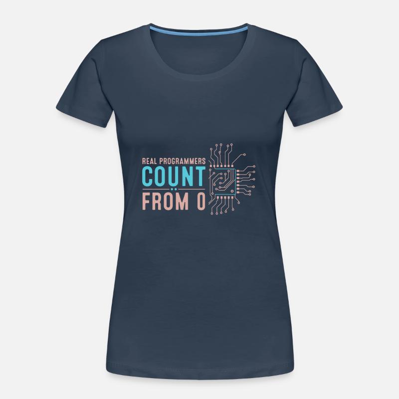 Les vrais programmeurs comptent à partir de 0 T-shirt bio Premium Femme