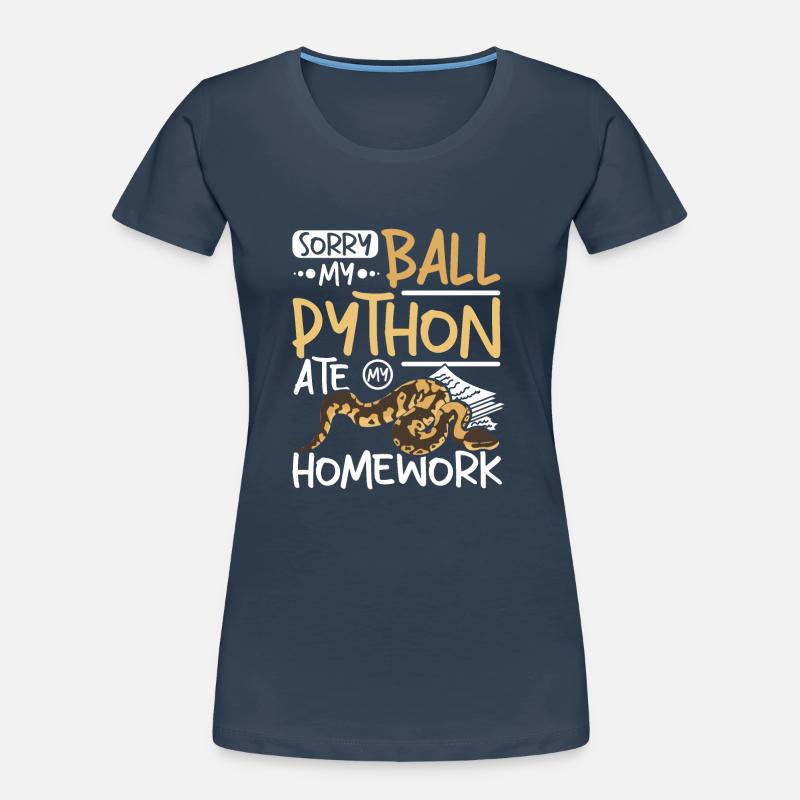Désolé, mon python royal a mangé mes devoirs T-shirt bio Premium Femme