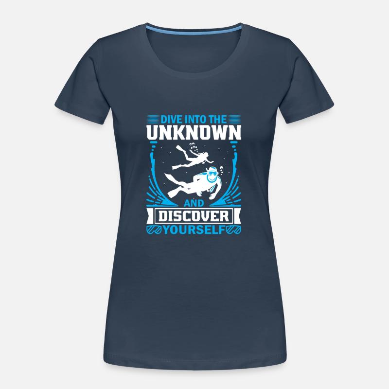 Plongez dans l’inconnu et découvrez-vous. T-shirt bio Premium Femme