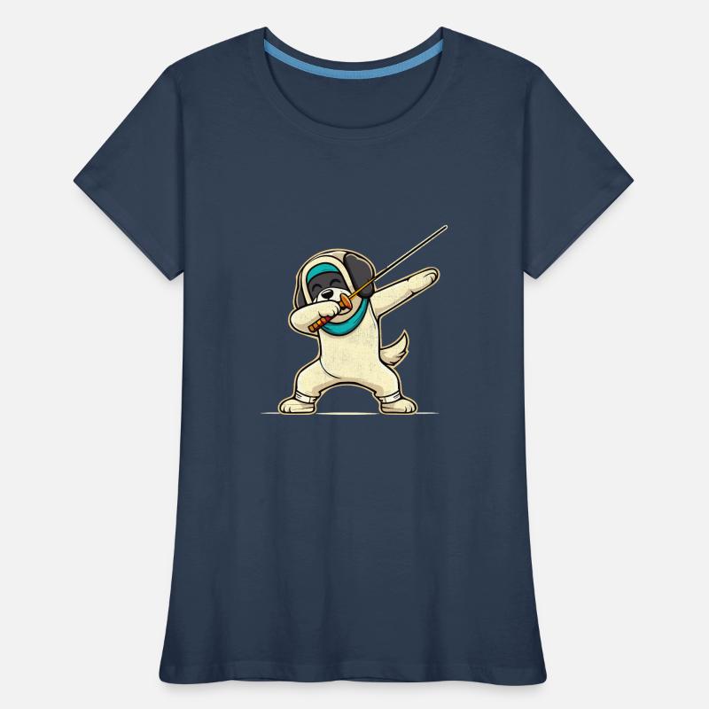 Doublage Chien Escrimeur Clôture Épée Épée Escrime T-shirt bio Premium Femme