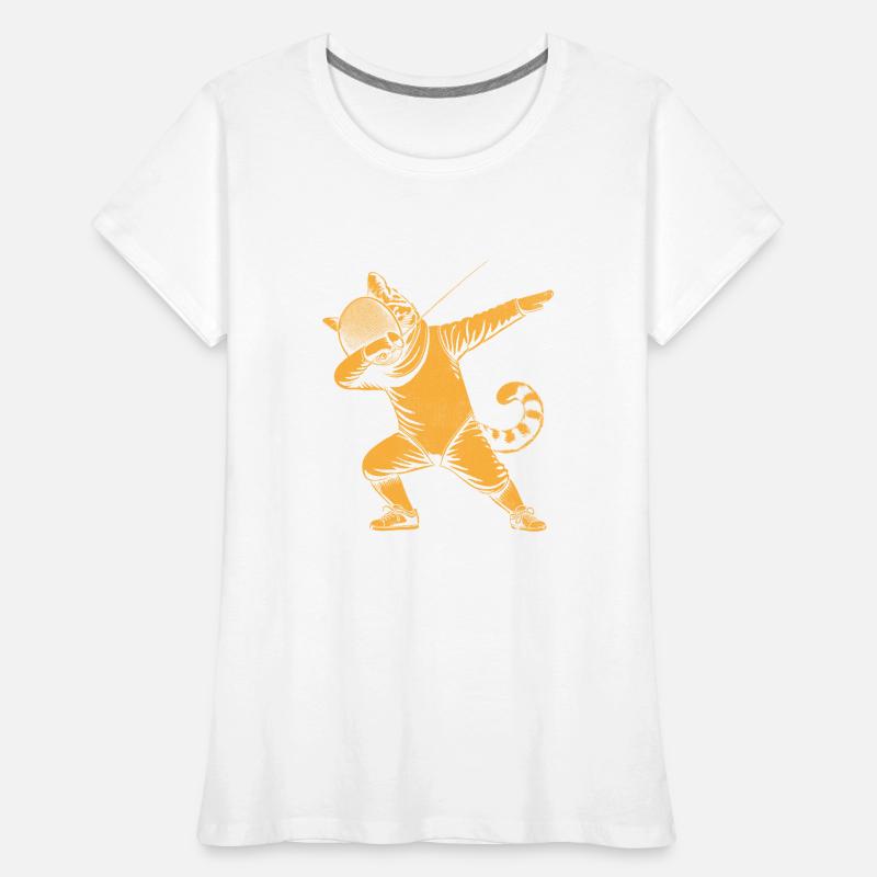 Doublage Chat Escrimeur Clôture Épée Épée Escrime T-shirt bio Premium Femme