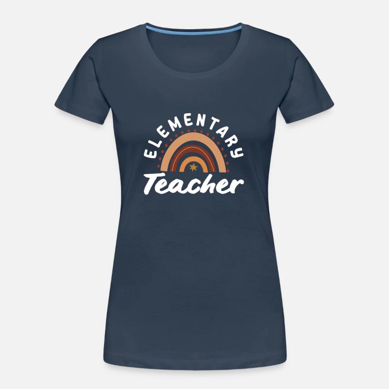 Enseignant d’école primaire conception arc-en-ciel rétro T-shirt bio Premium Femme