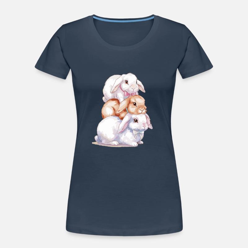 Cute Rabbit Stack for Rabbit Lovers Women's Premium Organic T-Shirt