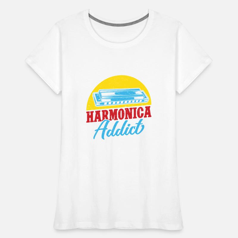 Drôle d’harmoniciste Harmonica Addict Harmonica T-shirt bio Premium Femme