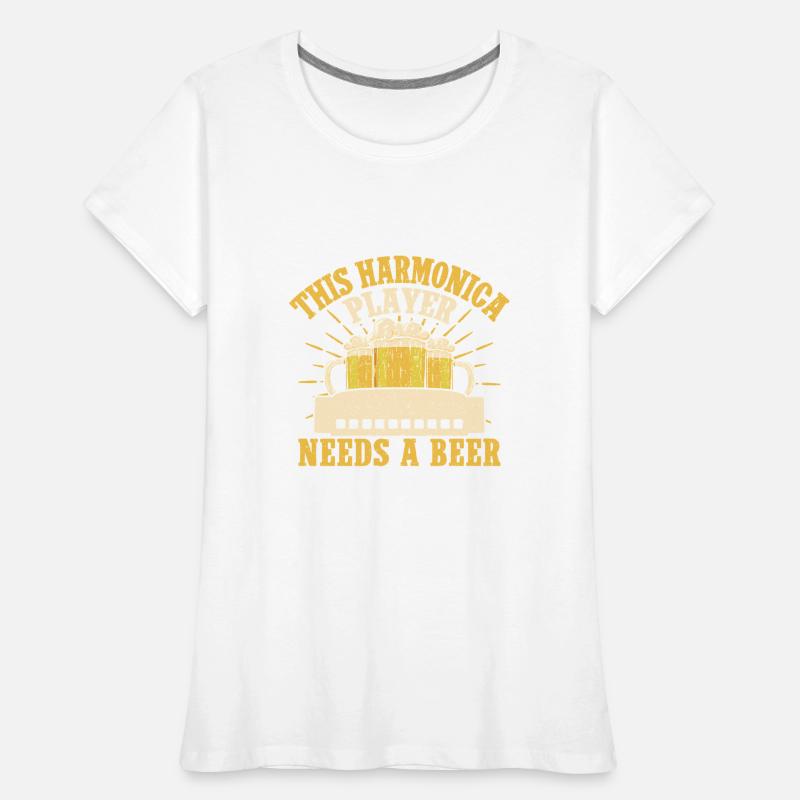 Funny Harmonica Player Needs A Beer Harmonica Frauen Premium Bio T-Shirt