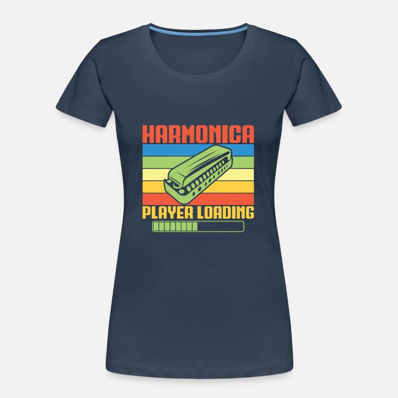 Funny Harmonica Player Loading Harmonica Frauen Premium Bio T-Shirt