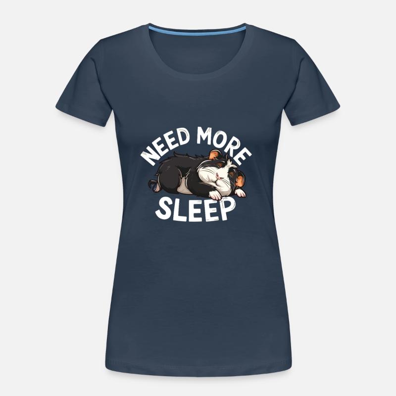 Plus de sommeil s’il vous plaît drôle cochon d’Inde conception T-shirt bio Premium Femme