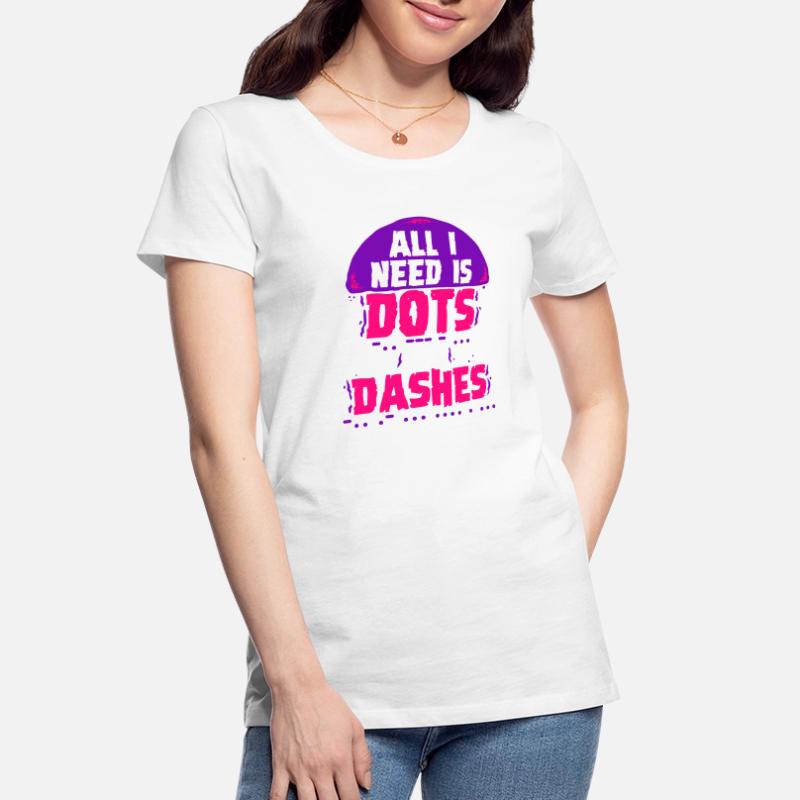 Morsecode Morse Code Points et tirets T-shirt bio Premium Femme