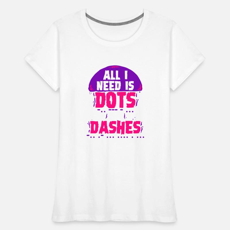 Morsecode Morse Code Points et tirets T-shirt bio Premium Femme