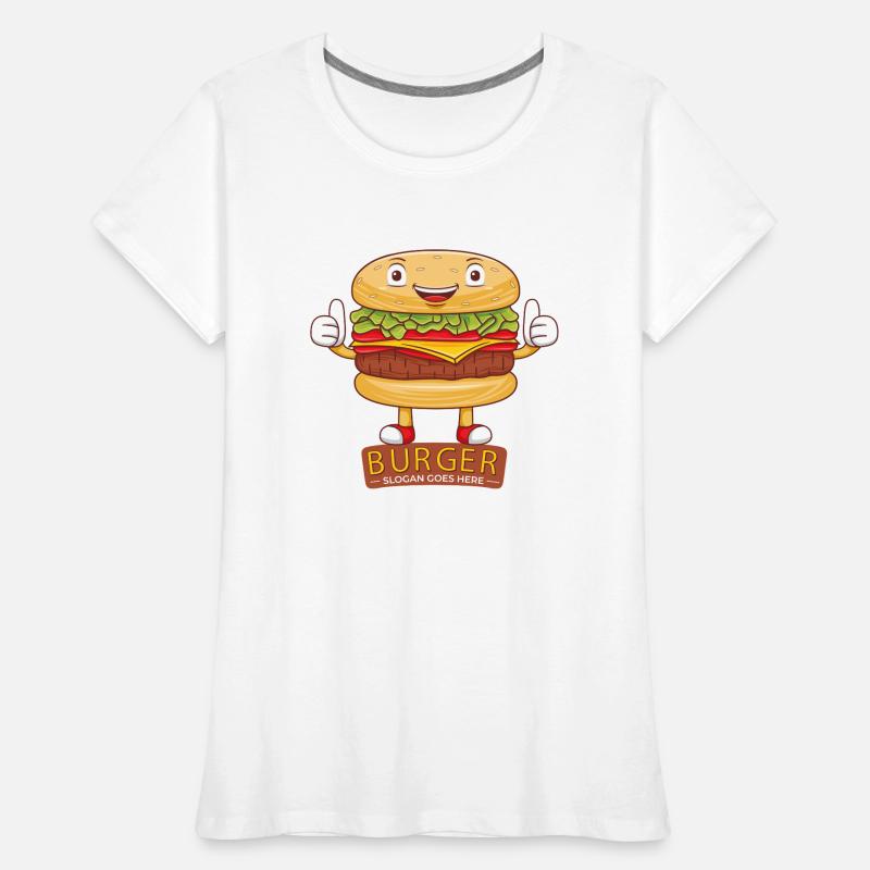 Mignon burger dessin animé art T-shirt bio Premium Femme