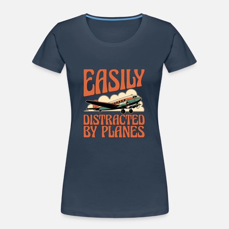 Flight Instructor Easily Distracted By Aviation Frauen Premium Bio T-Shirt