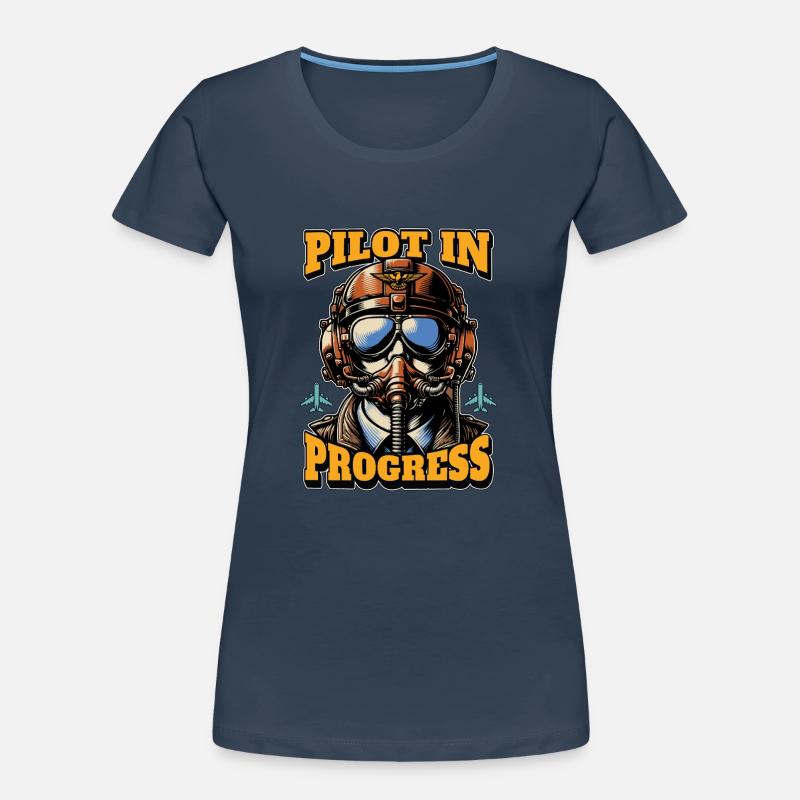 Flight Instructor Pilot In Progress Flight Trainer Frauen Premium Bio T-Shirt