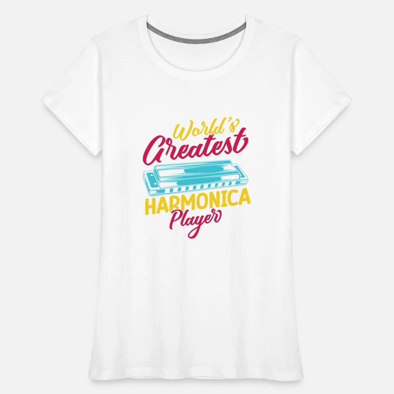 Funny Harmonica Player World ́s Createst Player Women's Premium Organic T-Shirt