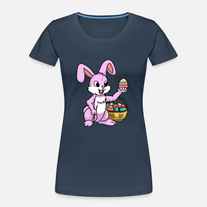 Pink Easter Bunny Egg Easter Bunny Painting Child Easter Eggs Women's Premium Organic T-Shirt