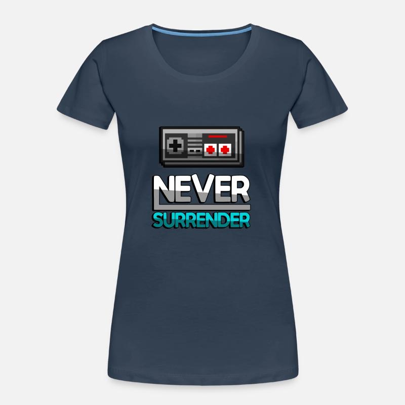 NEVER SURRENDER (Turquoise) + NES Controller - Gaming Women's Premium Organic T-Shirt