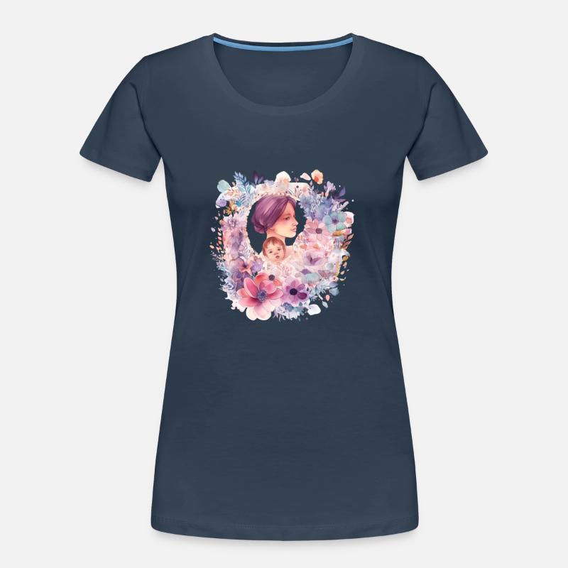 Handgezeichnetes Muttertagsdesign Frauen Premium Bio T-Shirt