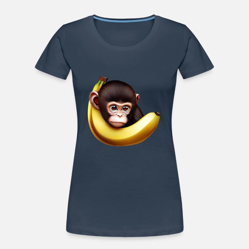 Banane à cache-cache de singe T-shirt bio Premium Femme
