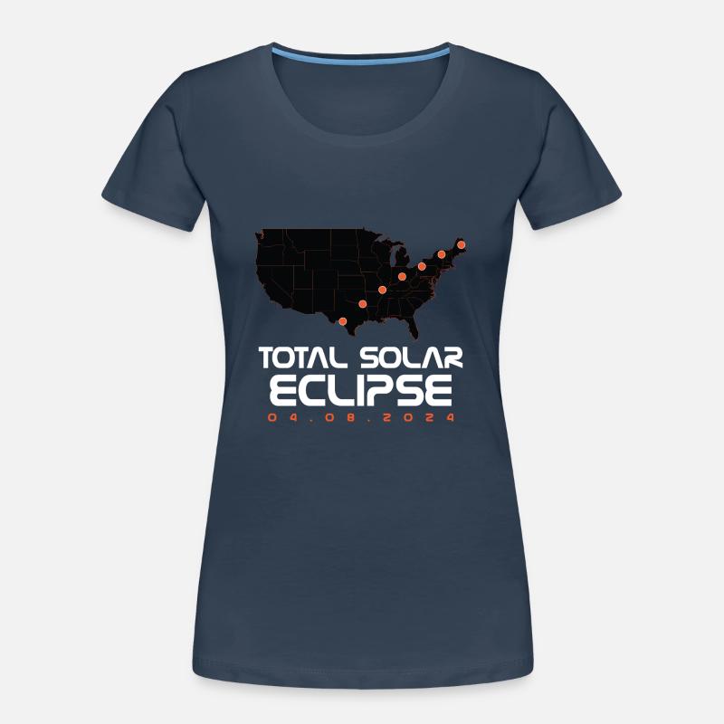 Total Solar Eclipse Map Path of Totality Lover Frauen Premium Bio T-Shirt