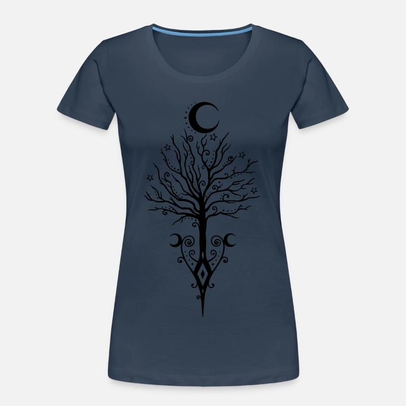 Tree Moon Night Stars Moon Tree Women's Premium Organic T-Shirt