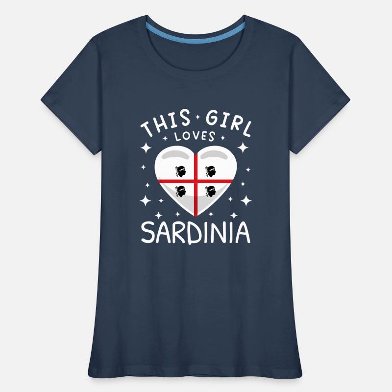 Drapeau de la Sardaigne Drapeau sarde Drapeau de la Sardaigne T-shirt bio Premium Femme
