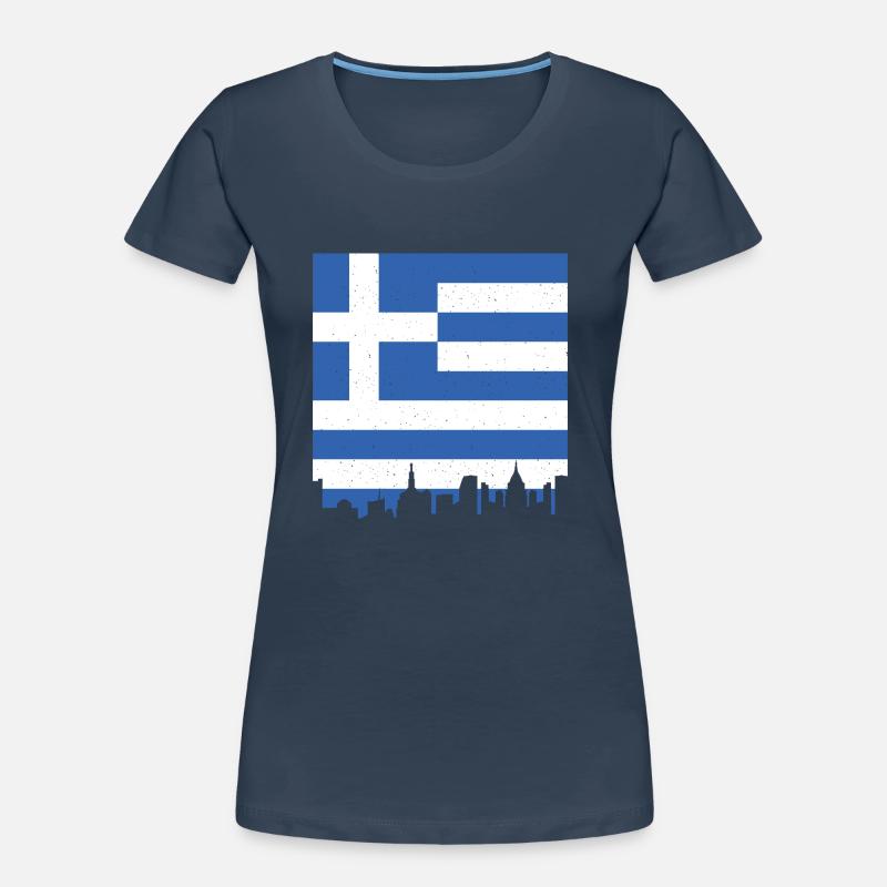Drapeau de la Grèce Hellas Athènes Drapeau de la Grèce T-shirt bio Premium Femme