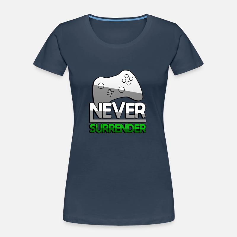 NEVER SURRENDER (Green) + Controller - Gaming Women's Premium Organic T-Shirt
