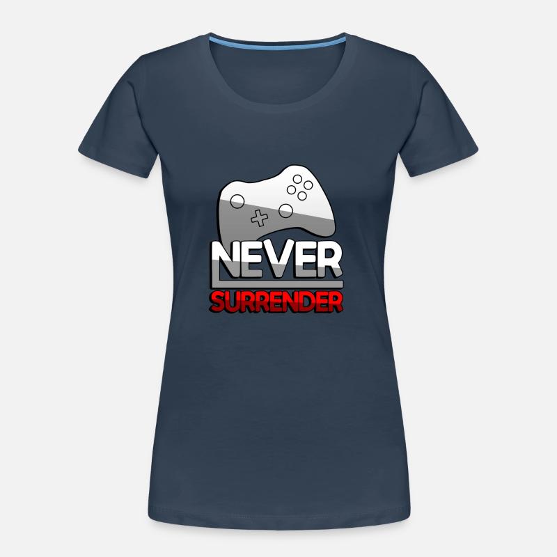 NEVER SURRENDER (Red) + Controller - Gaming Women's Premium Organic T-Shirt