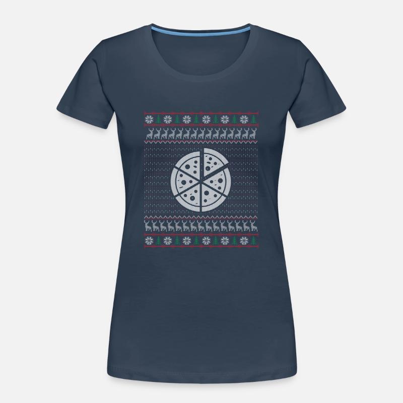 Pizza laid cadeau de Noël Pull T-shirt bio Premium Femme