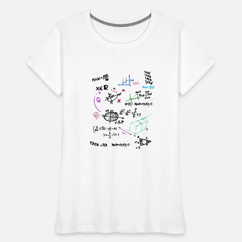 Math Complex Mathematical blackboard with formulas Women's Premium Organic T-Shirt