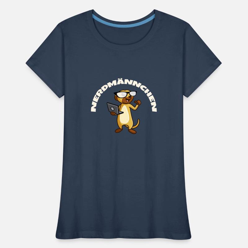 Nerd Erdmännchen mit Brille und Notebook Geschenk Frauen Premium Bio T-Shirt