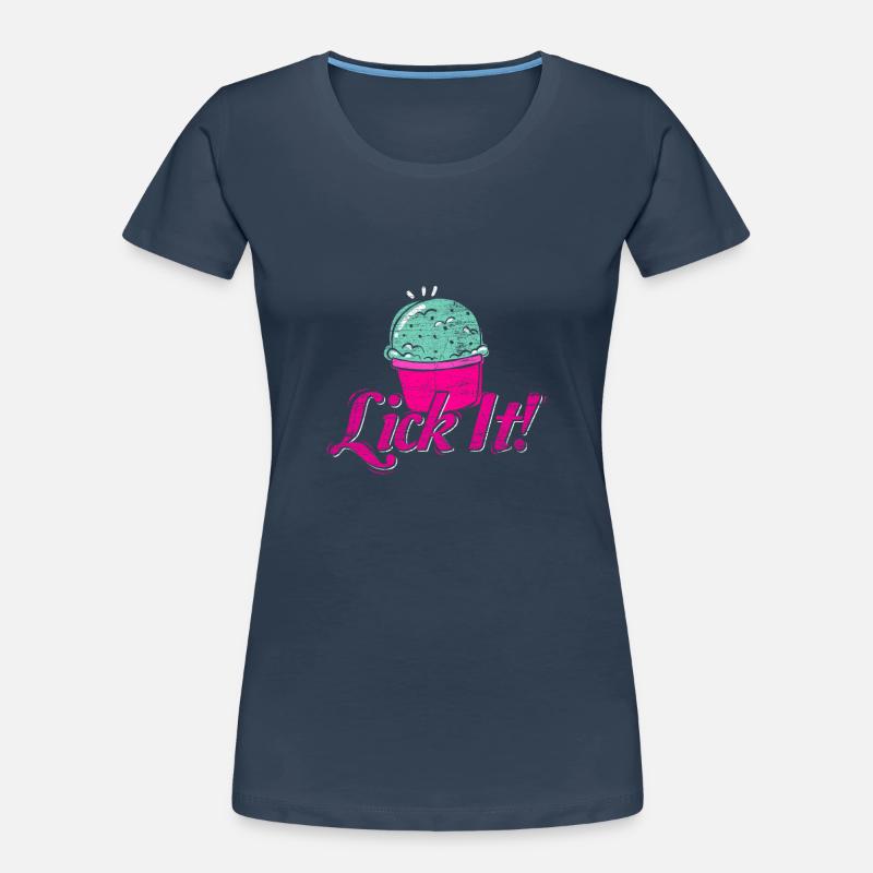 Eis lecken Softeis Geschenkidee Sommer Frühling Frauen Premium Bio T-Shirt