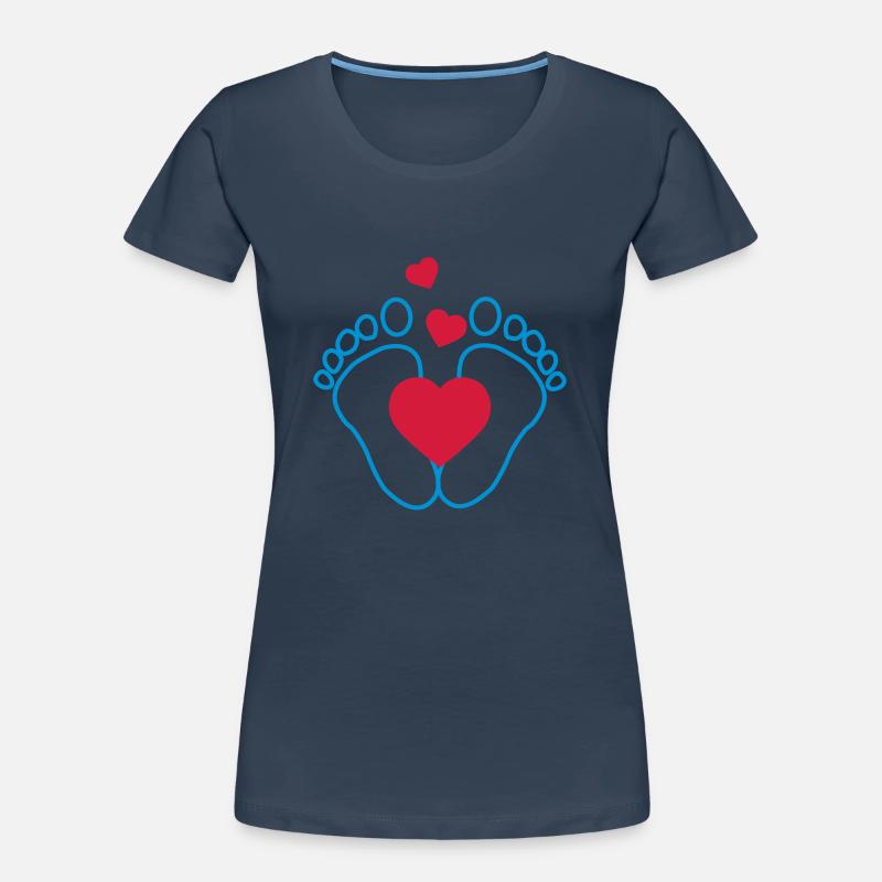 Empreintes de pas du bébé T-shirt bio Premium Femme