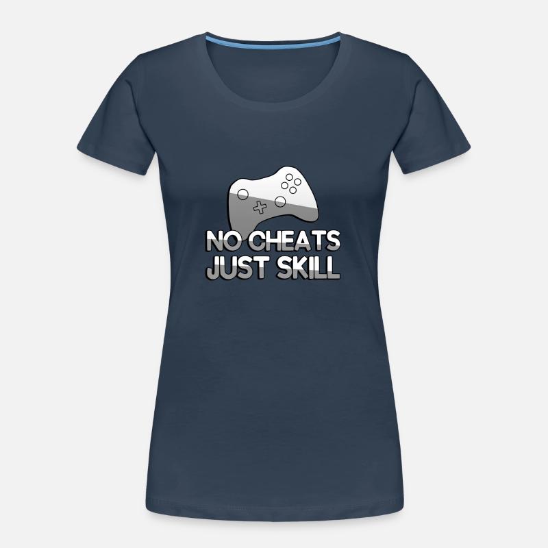 NO CHEATS JUST SKILL + Controller - Gaming Women's Premium Organic T-Shirt