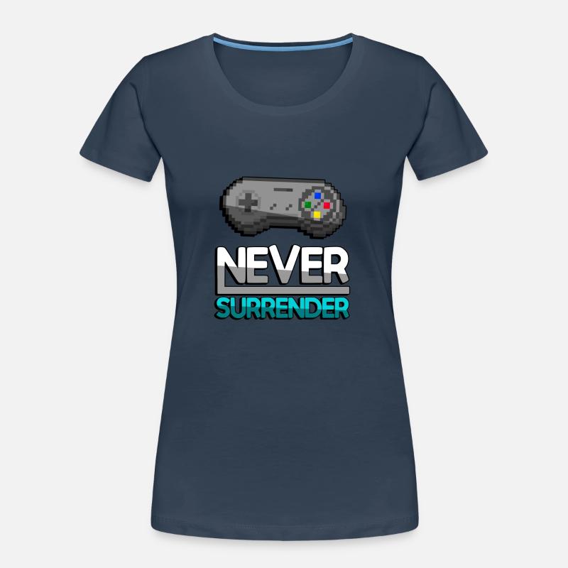 NEVER SURRENDER (Turquoise)+ SNES Controller - Gaming Women's Premium Organic T-Shirt