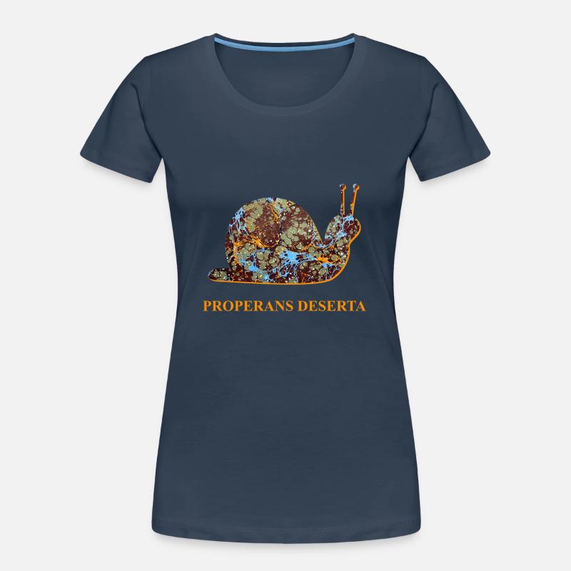 Dépêchez-vous avec le temps Escargot Latin E 85 T-shirt bio Premium Femme