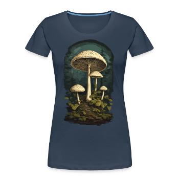 Fairies Mushrooms Entrance to the Secret Santa World Vintage Nature - Women's Premium Organic T-Shirt -  - Front - Mia (176cm)