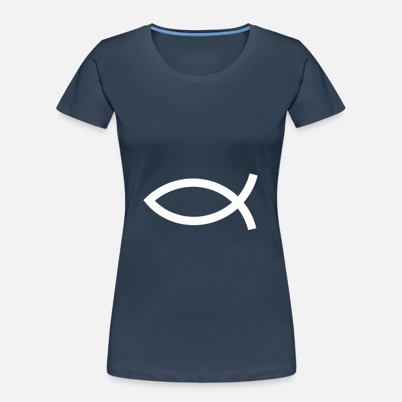 Jesus fish white Ichthys fish fish Women's Premium Organic T-Shirt