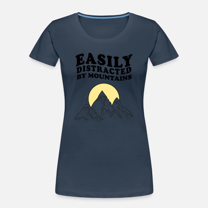 Easily Distracted By Mountains Retro Vintage Berge Women's Premium Organic T-Shirt