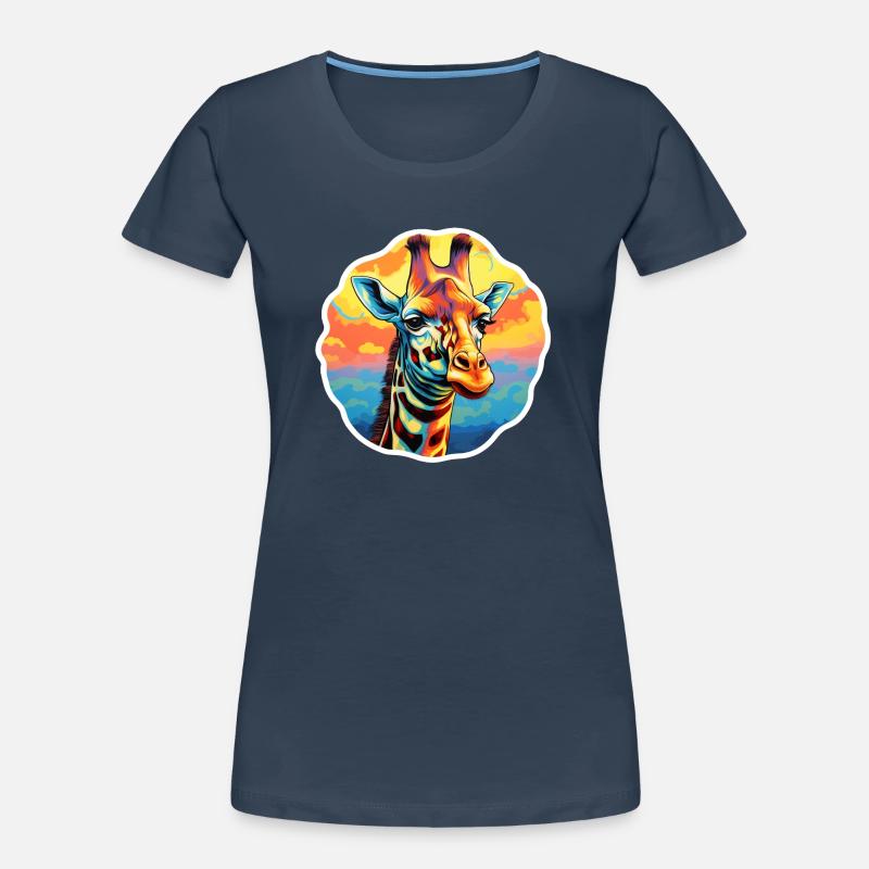 Giraffe Head Psychedelic Women's Premium Organic T-Shirt