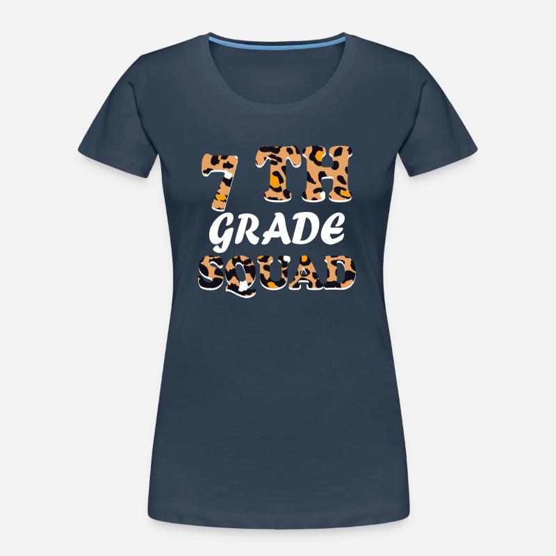 Cadeaux d’enseignant Leopard 7th Grade T-shirt bio Premium Femme