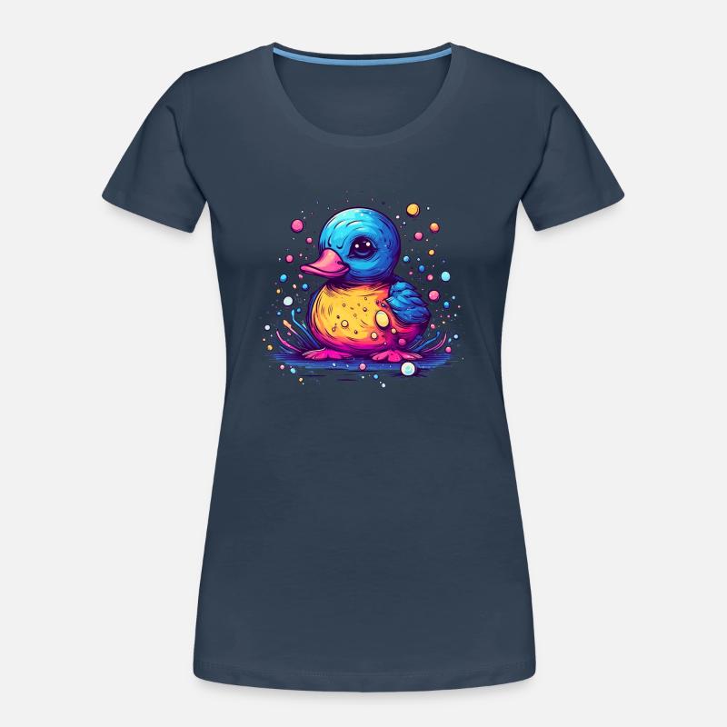Eine bunte gefiederte Ente oder Erpel mit Schnabel Frauen Premium Bio T-Shirt